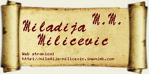 Miladija Milićević vizit kartica